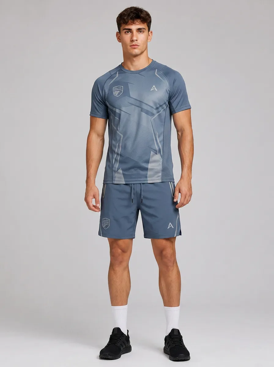 Men's Athletic Sports Geometric Printed Matching Set