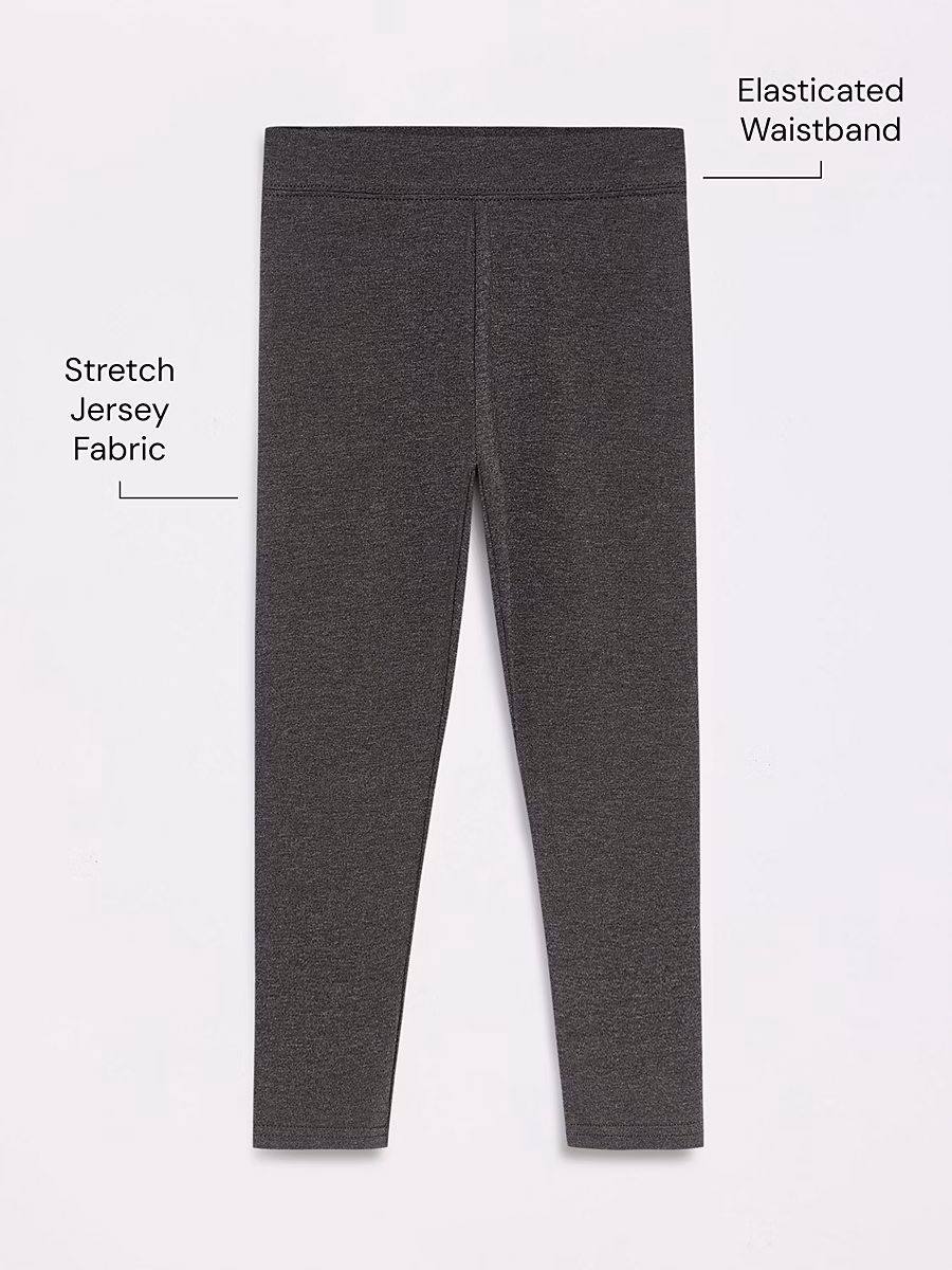 Girls Charcoal School Leggings 2 Pack detail 1