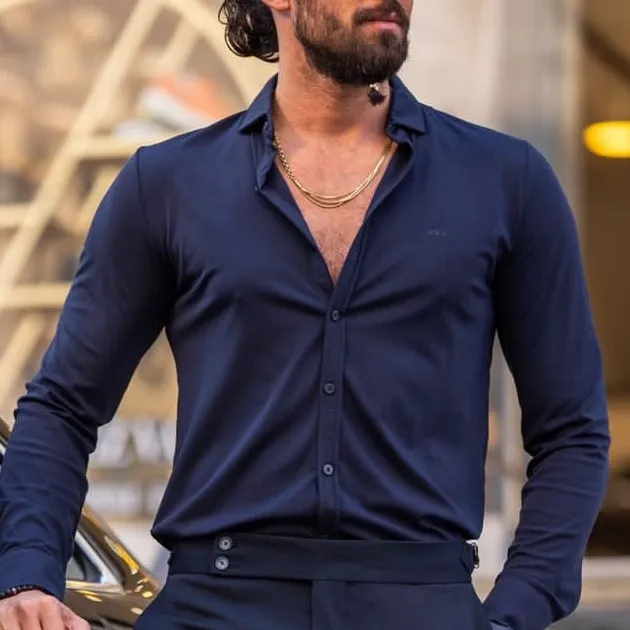 Modern Slim Fit Textured Cotton Casual Shirt