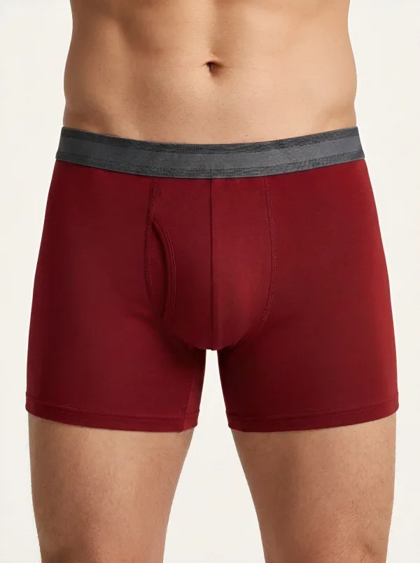 Men's Mixed Color Elastic Waistband Textured Finish 3-Pack Boxer Briefs