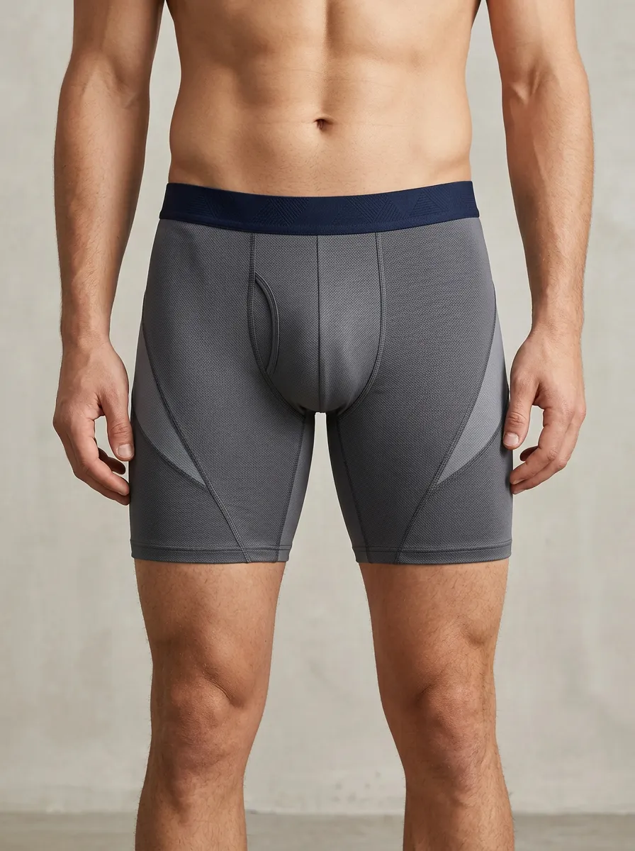 Sport Textured Performance Athletic Silhouette Men's Boxer Briefs