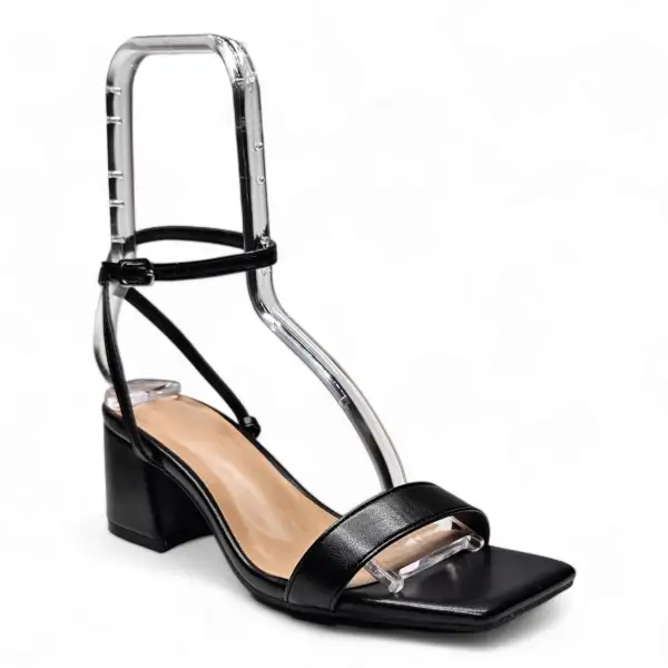 Entire Low Block Heel W/ Ankle Strap