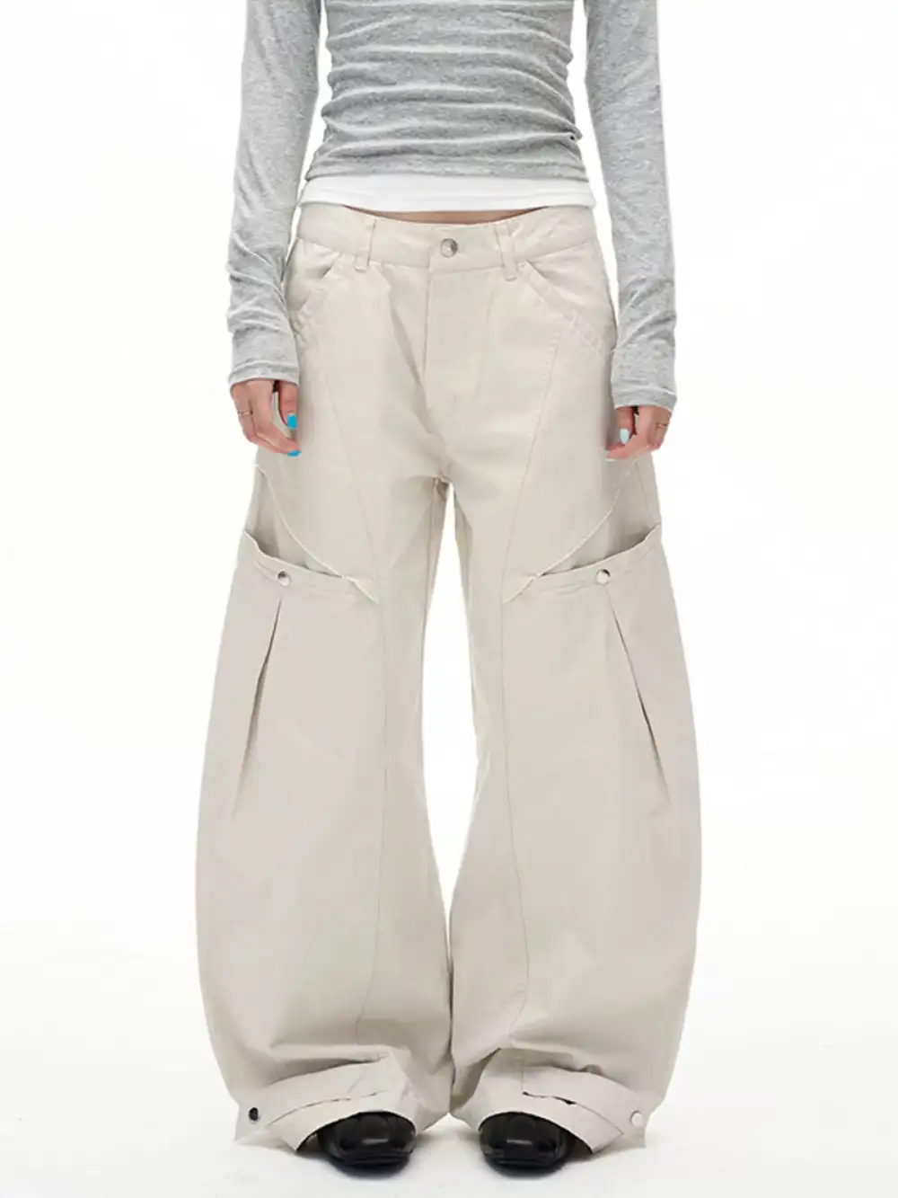 Casual Barrel-Leg Pants