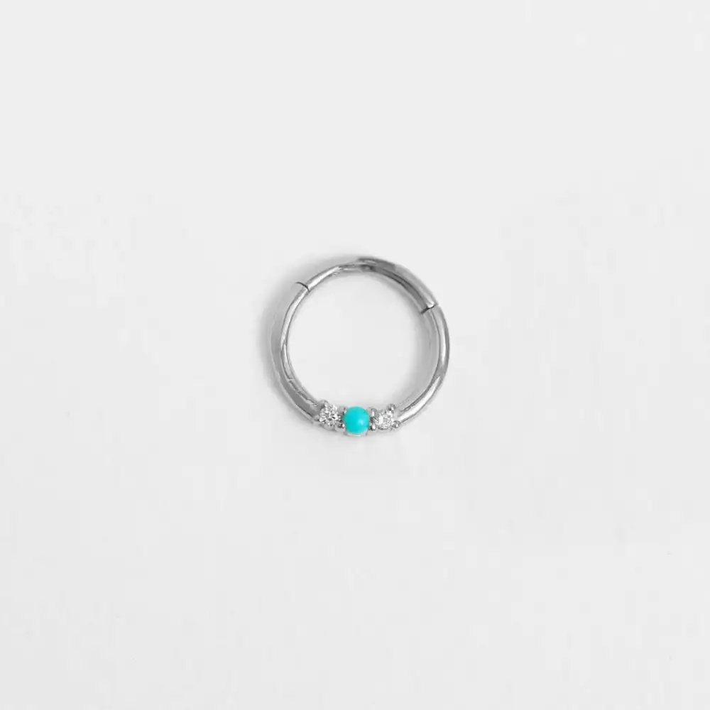Diamond Sapphire Emerald Hoop Earring