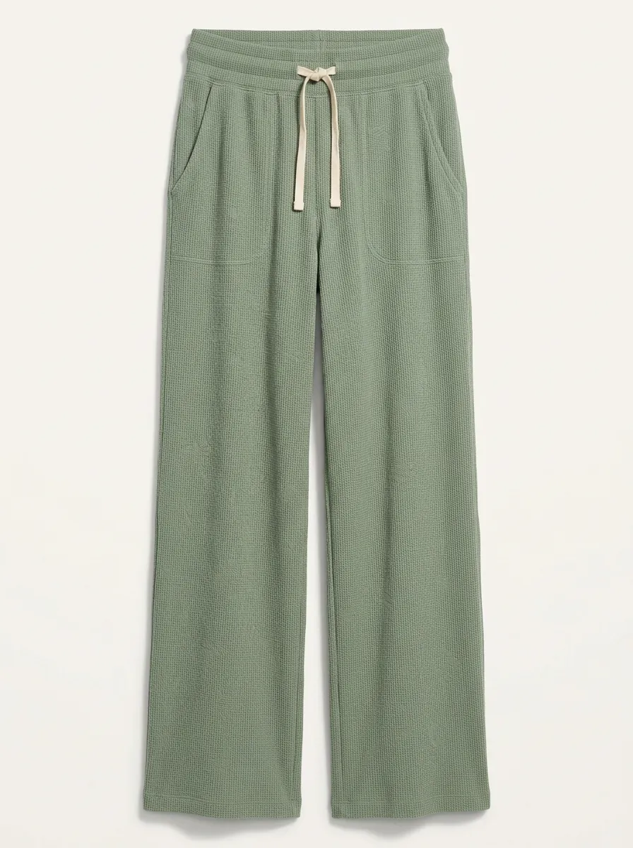 Women's Dynamic Casual Lounge Waffle Knit Drawstring Pants