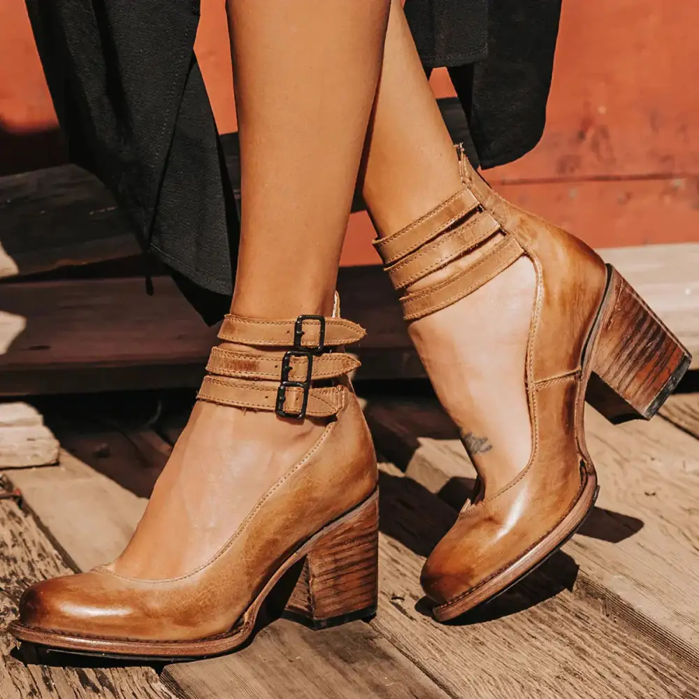  Block Heel Strap Shoes Apparel