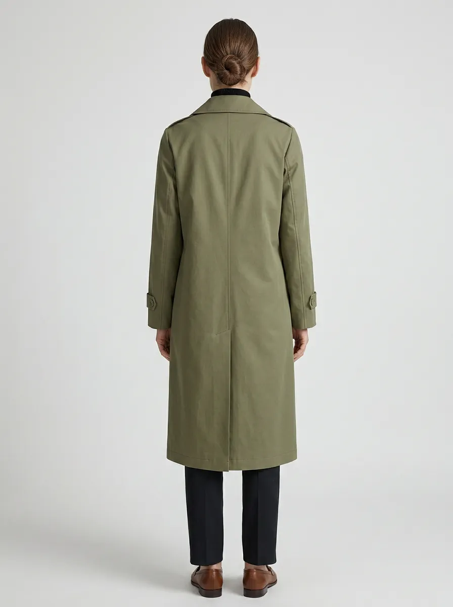 Women's Classic Minimalist Long Trench Coat
