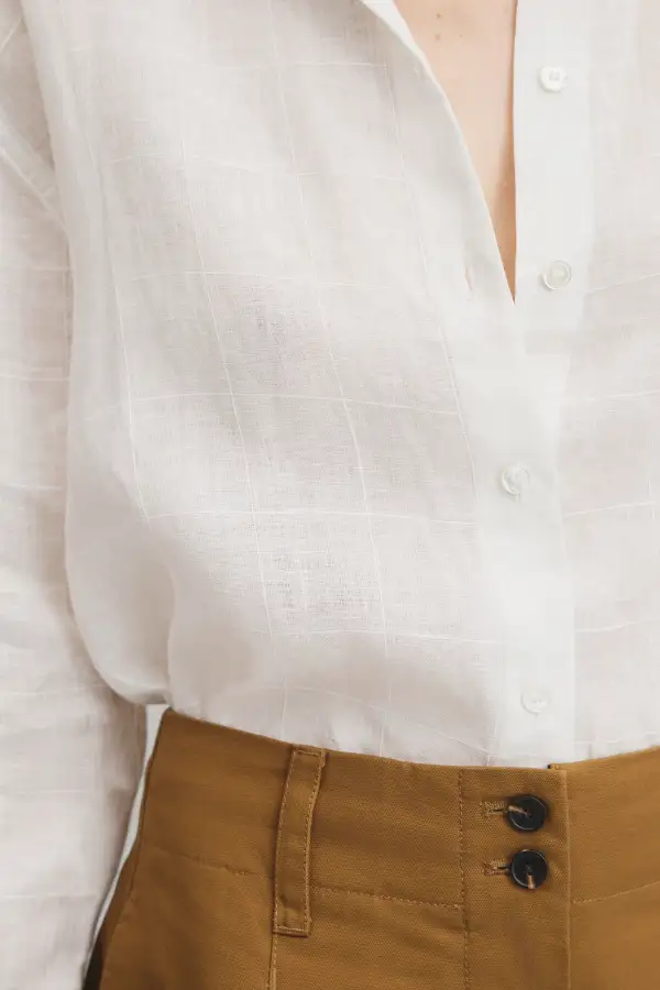 Women's Linen Long Sleeve Relaxed Shirt
