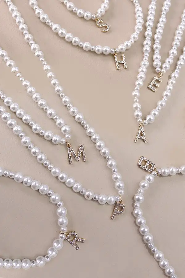 Pearl Initial Pendant Necklace