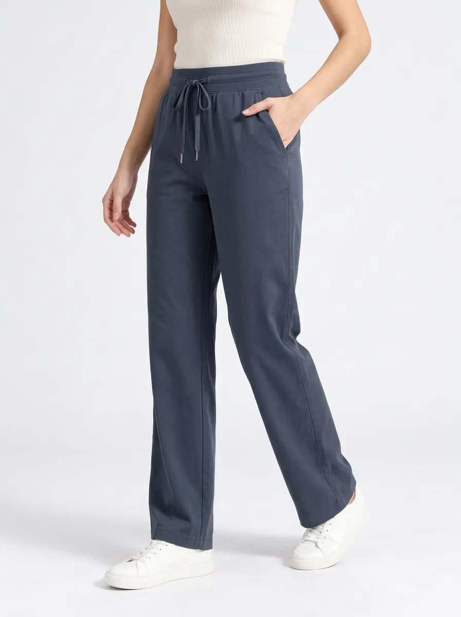 Women's Straight Leg Elastic Waist Casual Pants