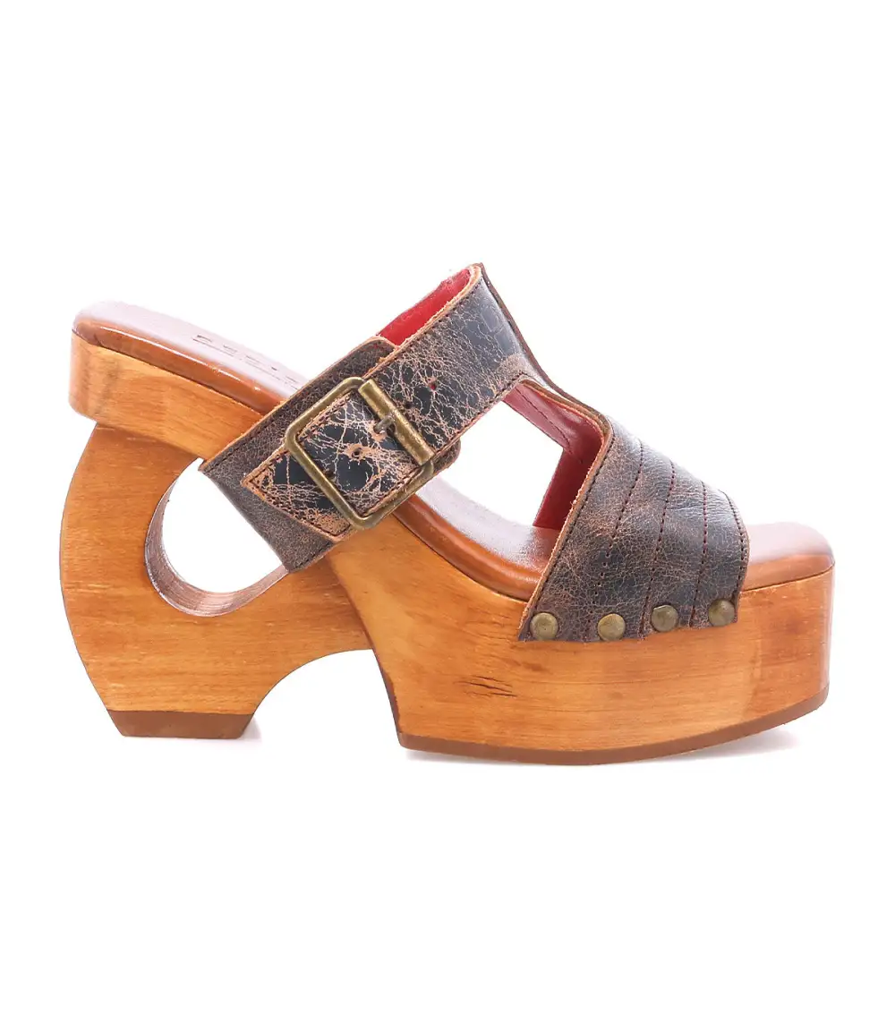 Peep-Toe Buckled Statement Heels