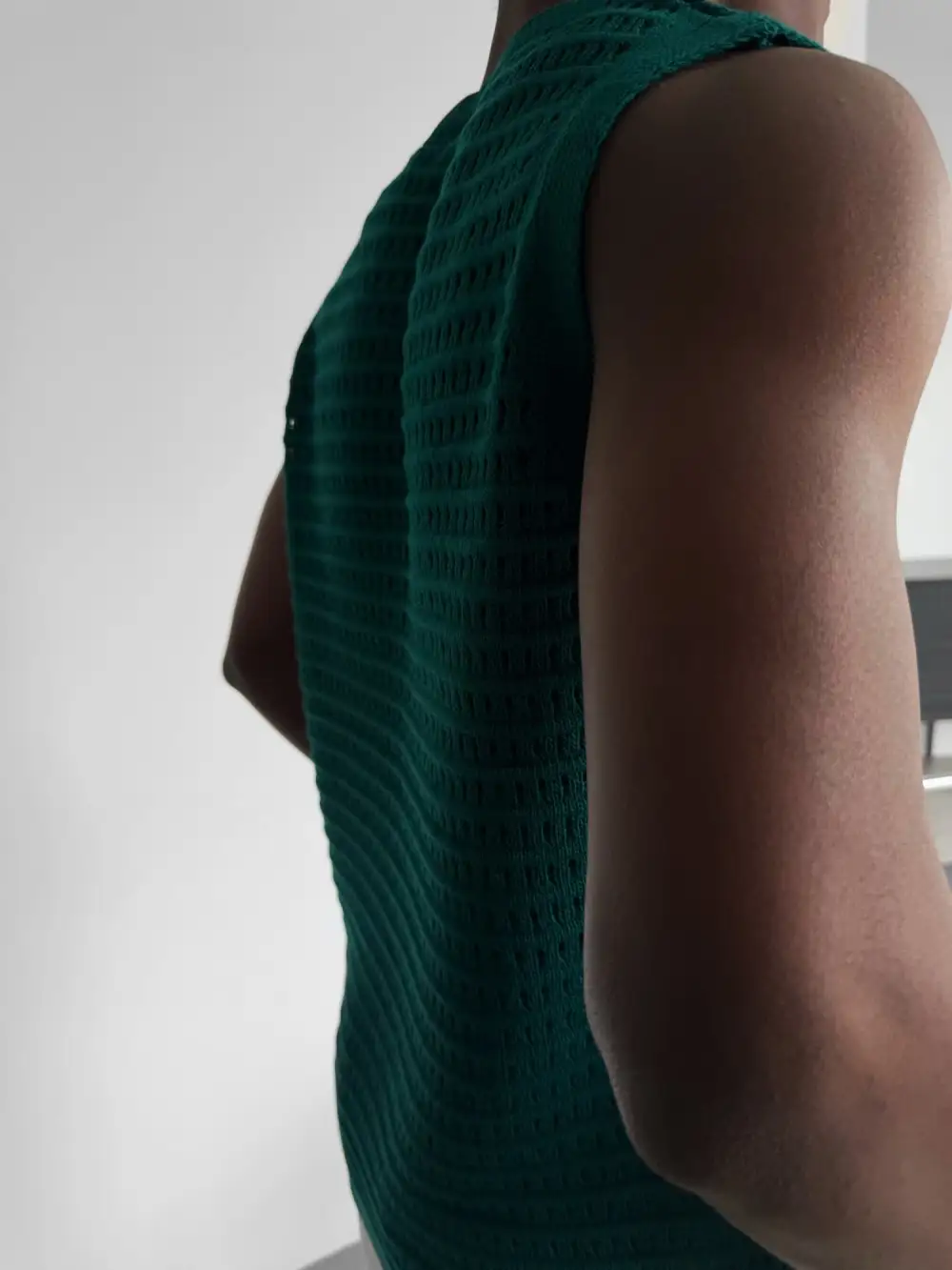 Laidback Relaxed Grid Texture Tank Top