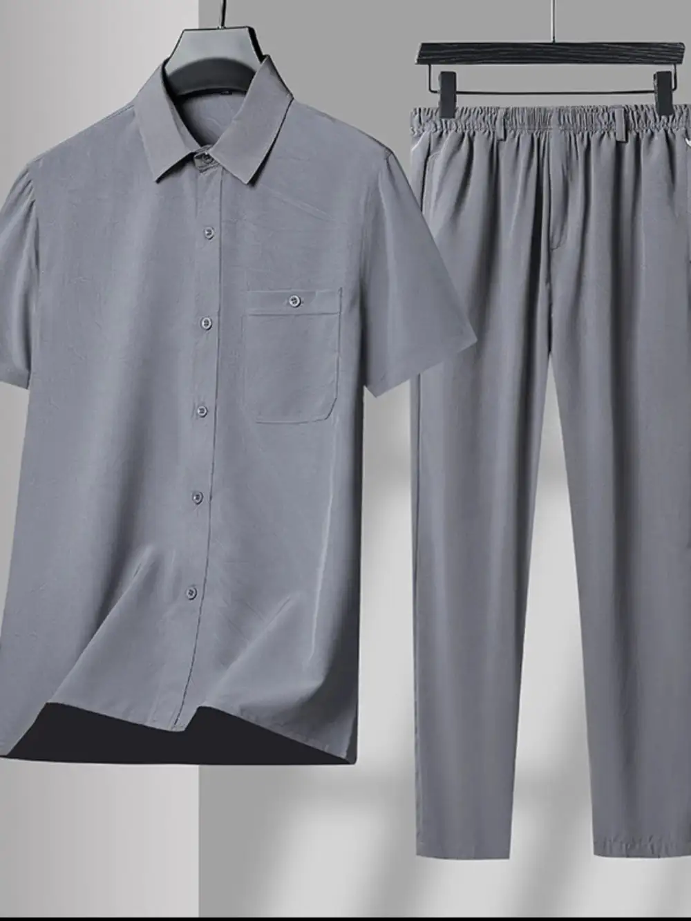 Short Sleeve Button Up Shirt And Pants Set