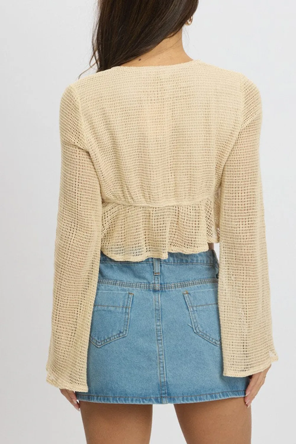 Beige Tie Up Top