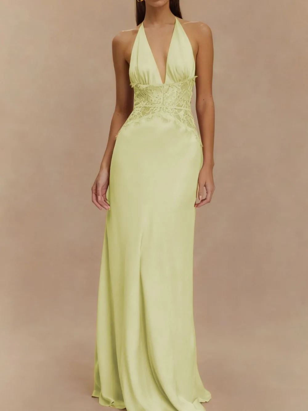 Polished Detail Lace Maxi Dress