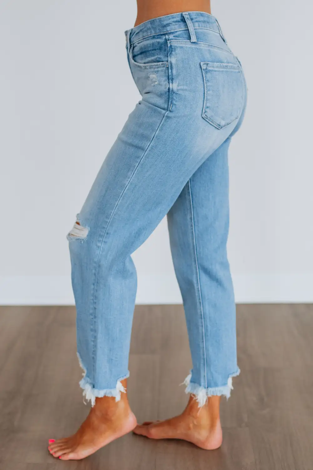 Women's High Rise Wide Leg Zip Fly Jeans
