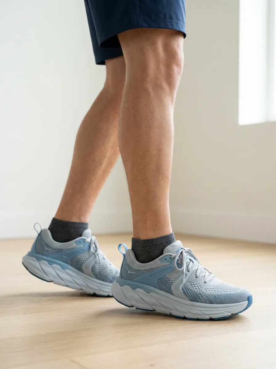 Men's Athletic Running Light Blue Mesh Printed Sneakers