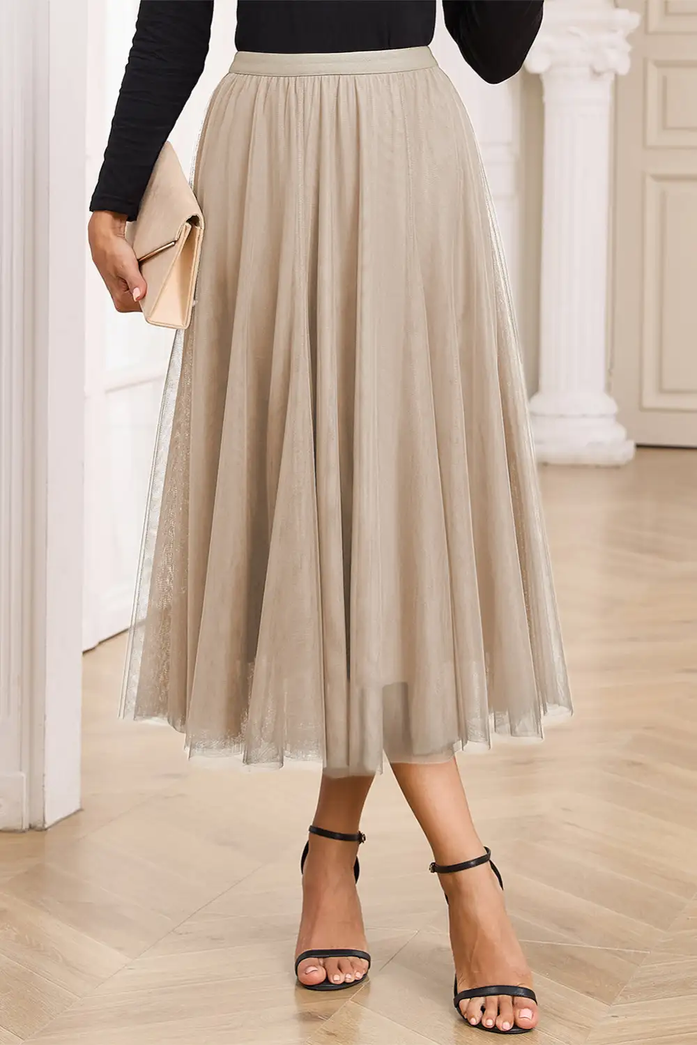 Comfy Flared Mesh Skirt