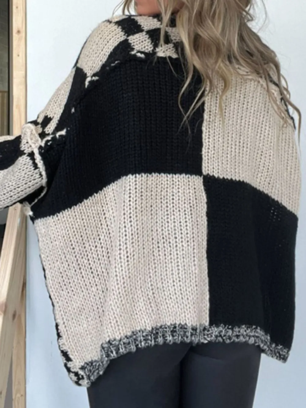 Plaid Open-Front Long-Sleeve Cardigan