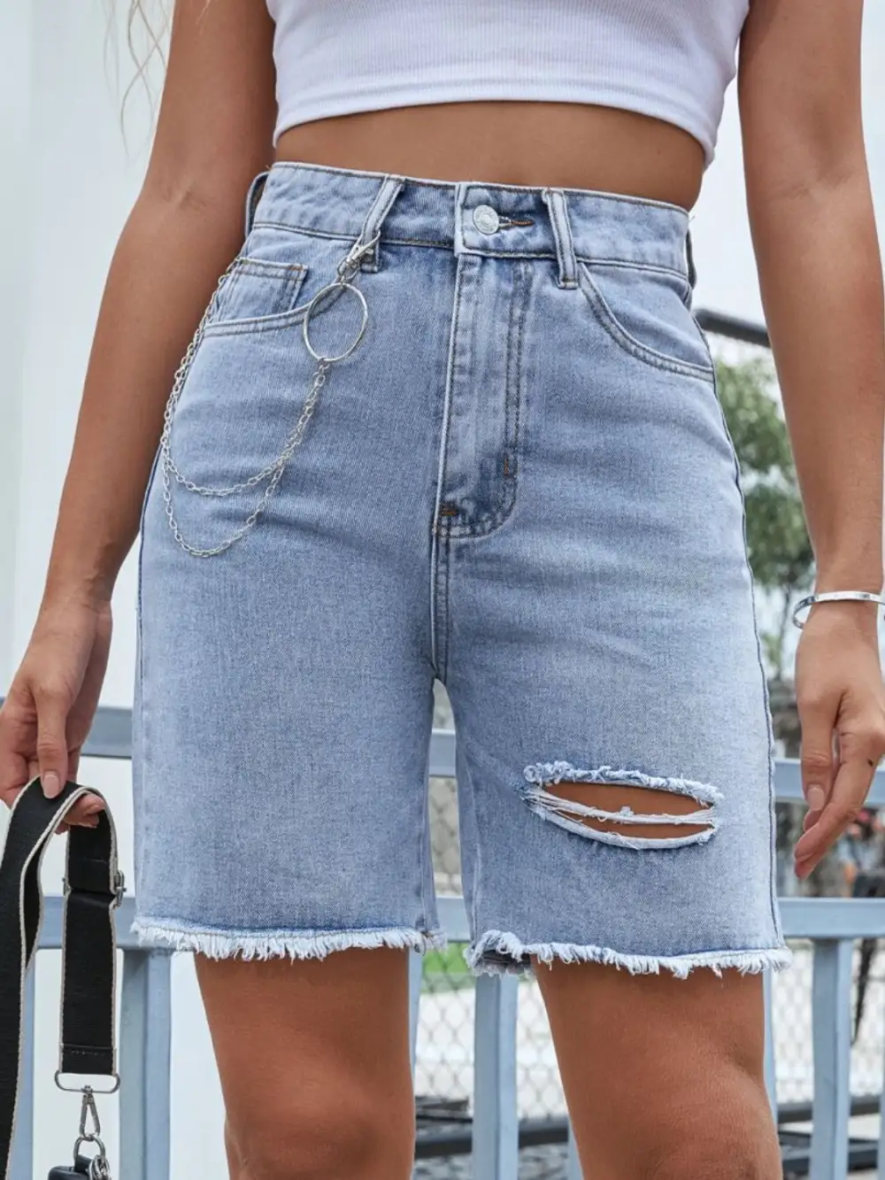 Pull On Ruched Denim Pants