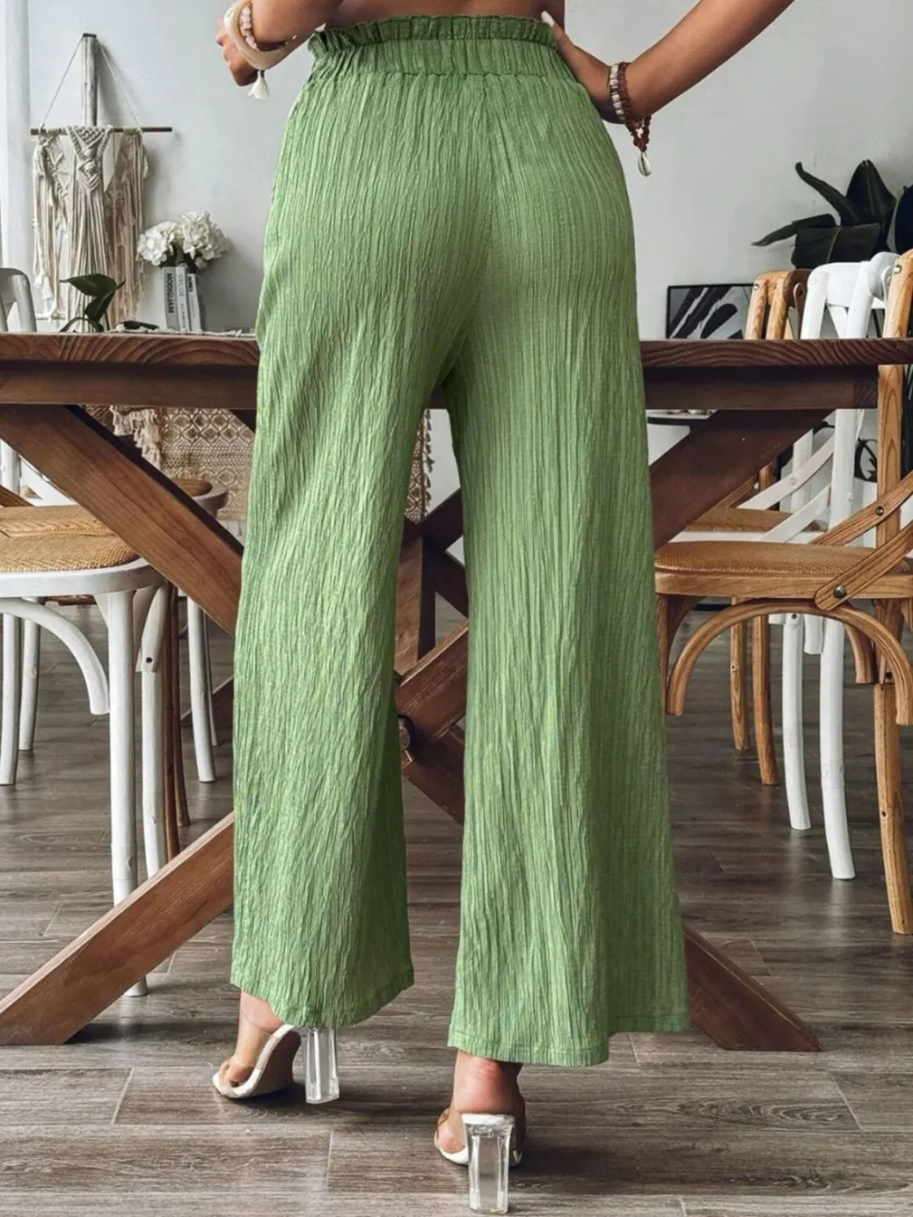 Relaxed Frill Wide Leg Pants