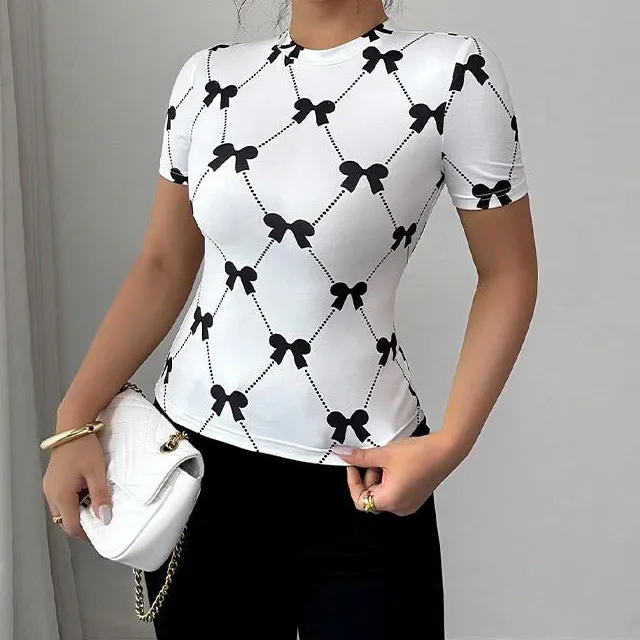 Smooth Elastic Short Sleeve Tee