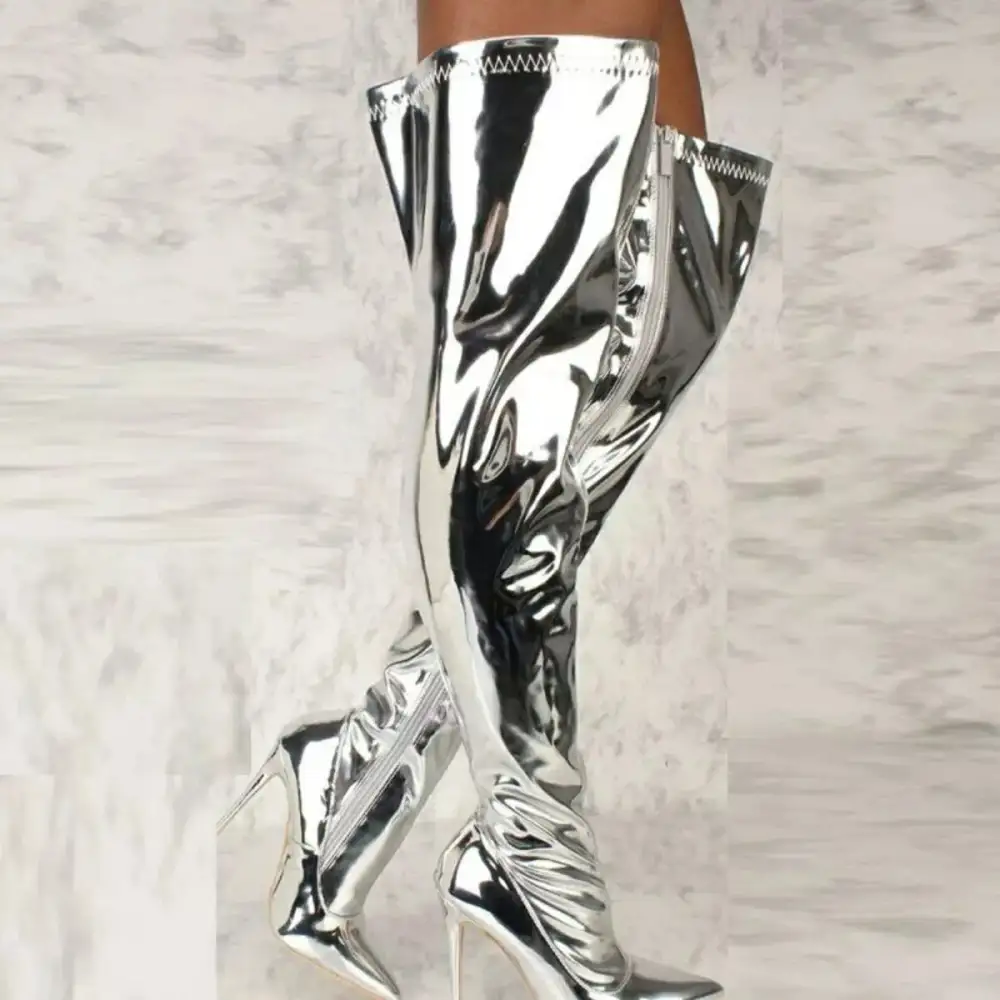 Textured Pointed Toe Stiletto Boots