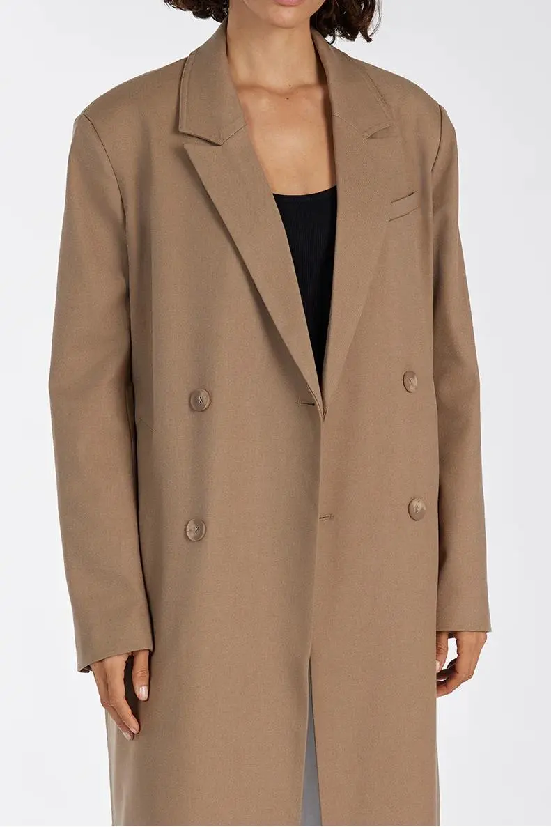 TAN WOOL BLEND COAT