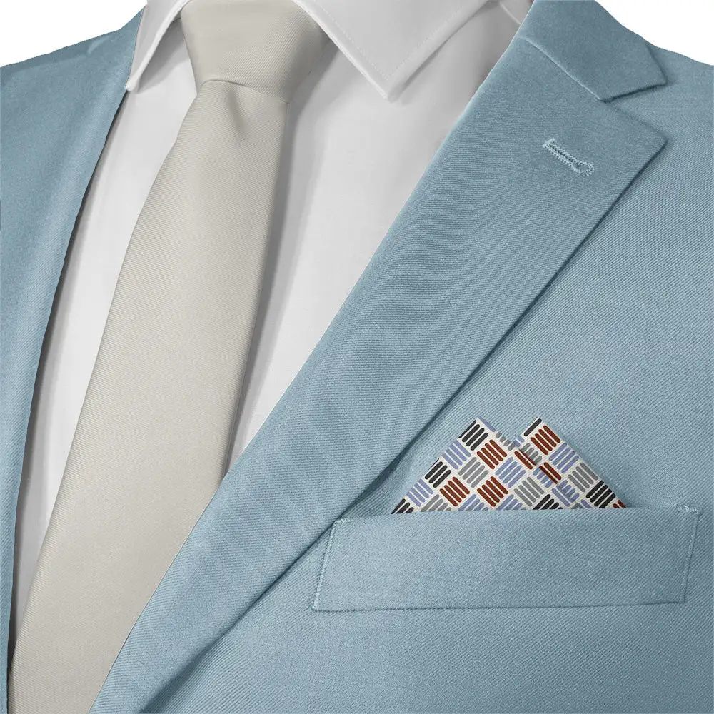 Elegant Sophisticated Geometric Plaid Pocket Square
