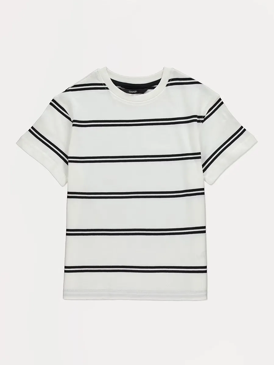 White Striped Short Sleeve T-shirt