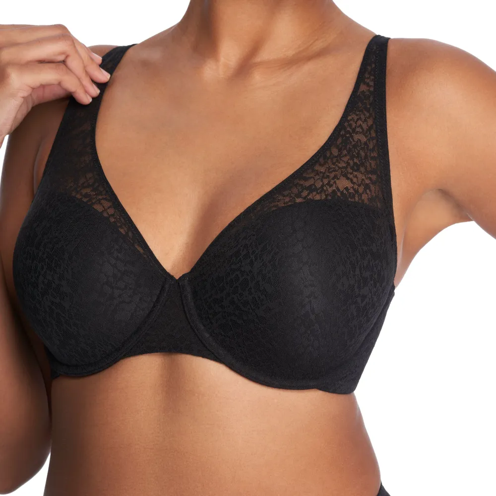 Mesh Detail Underwire Contour Support Bra