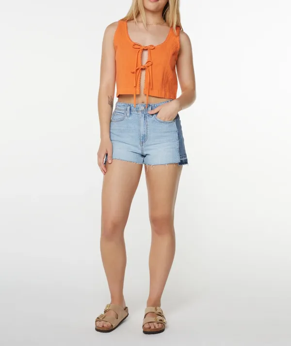 Bow-Tie Lace-Up Round Neck Vest