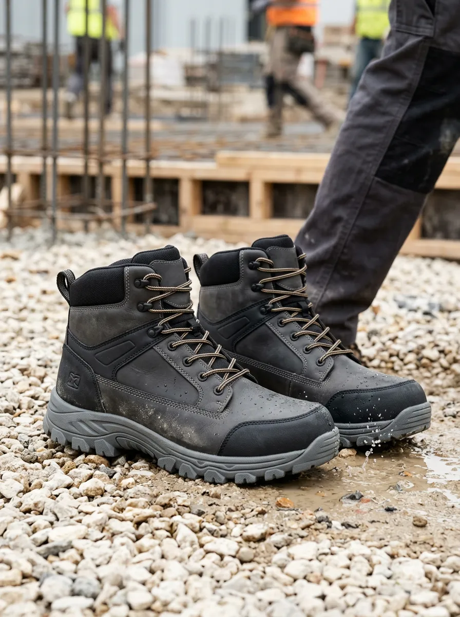 Contractor Leather-Look Men's Waterproof Work Boots