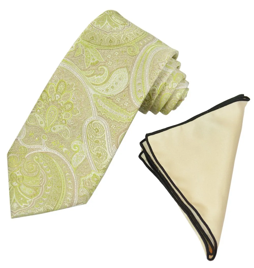 Classic Paisley Men's Necktie With Pocket Square