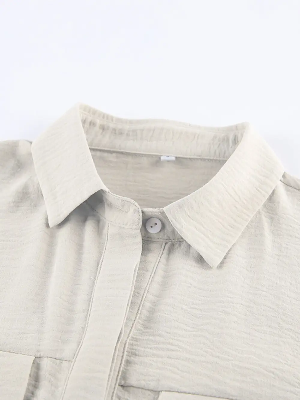 Chest Pocket Short Sleeve Wide Leg Shorts