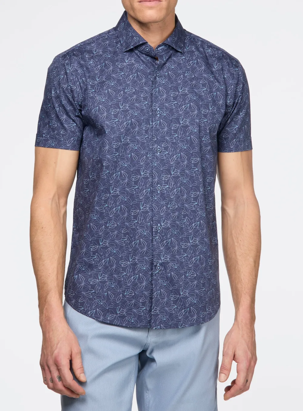 Leaf Print Poplin Shirt