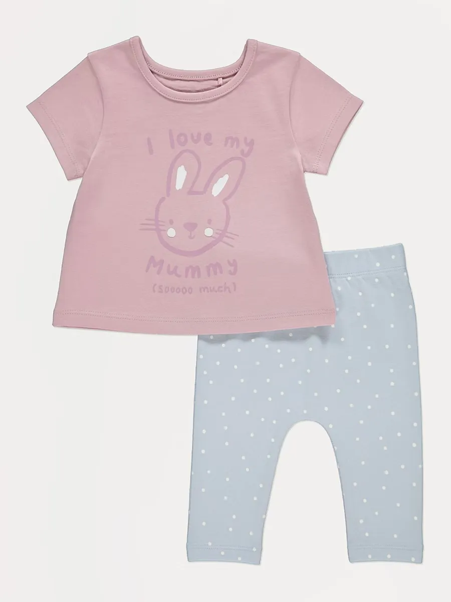 I Love My Mummy T Shirt and Leggings Outfit