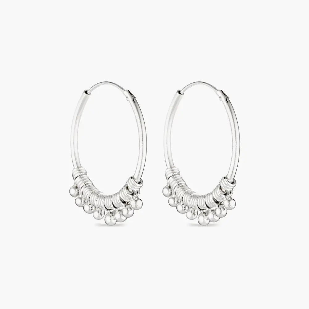 Bubble Sterling Silver Hoop Earrings