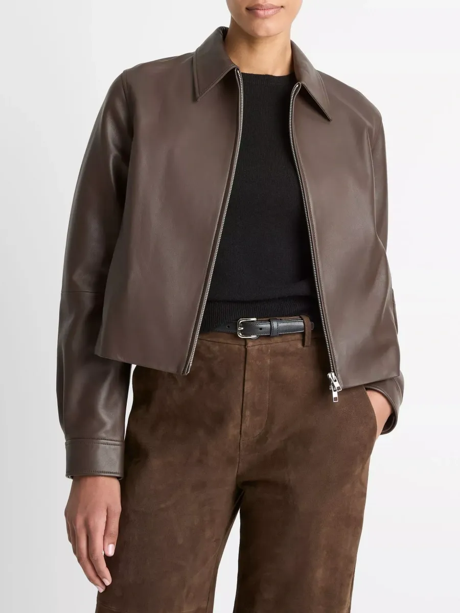 Cropped Leather Jacket