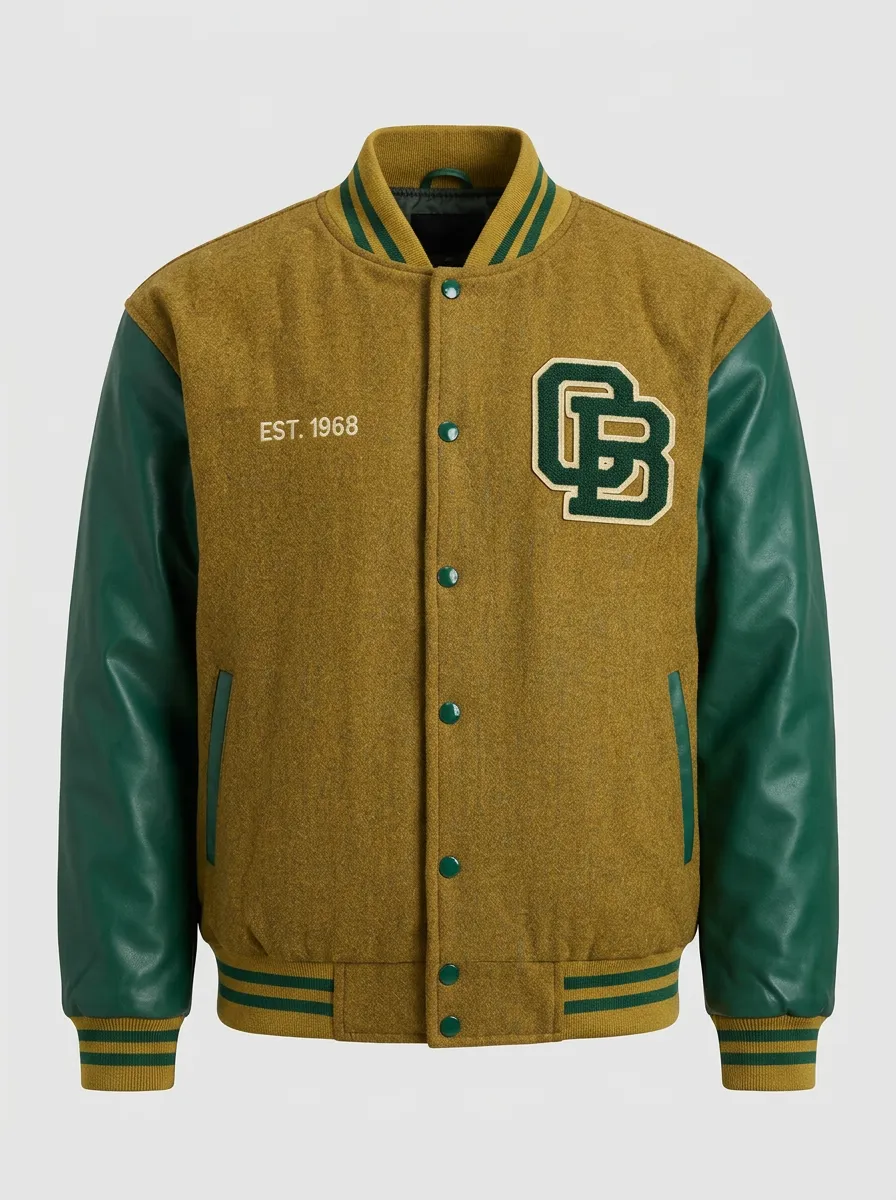 Men's Vintage OB 1968 Embroidered Wool Baseball Jacket