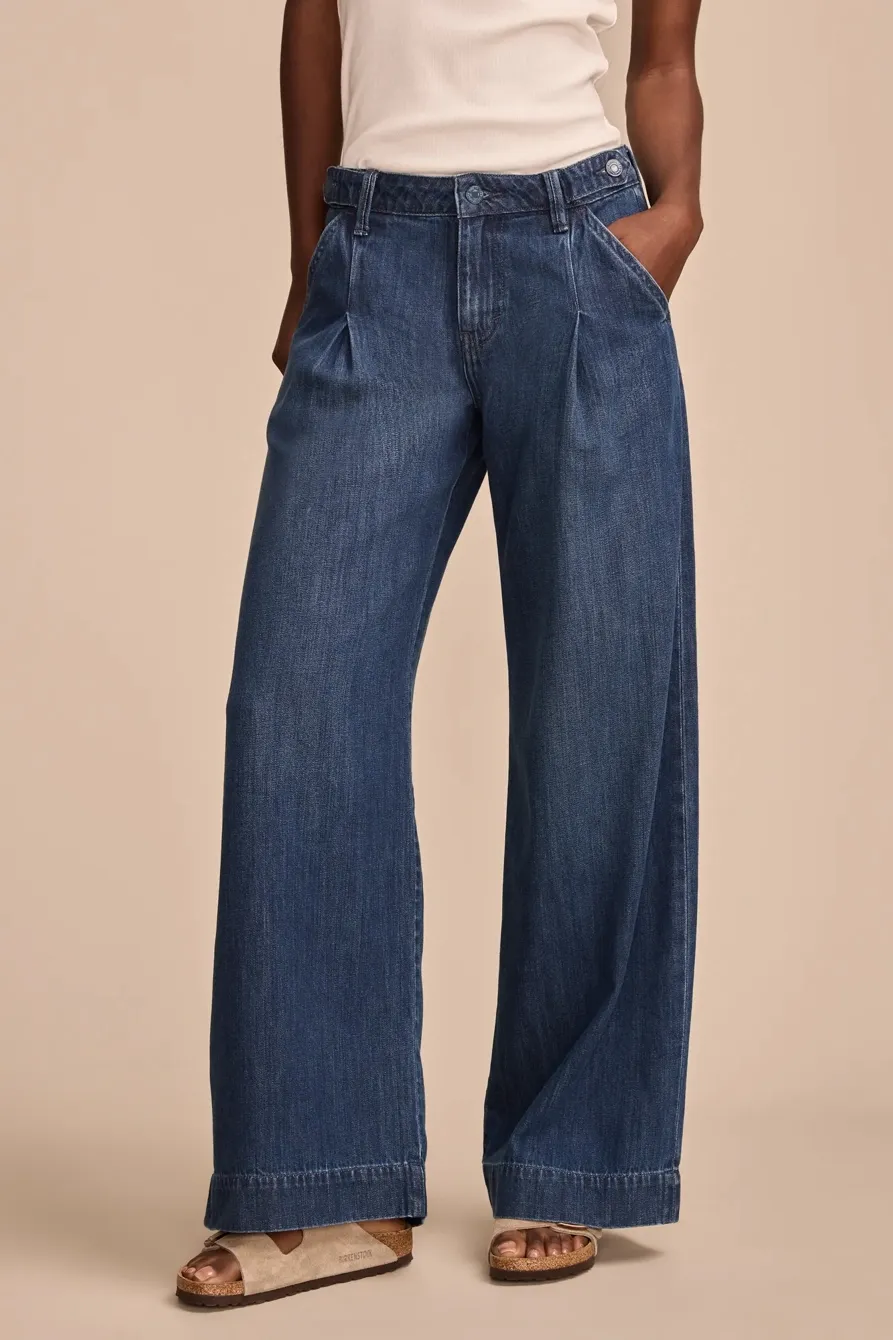Casual Style Wash Loose Palazzo Trouser