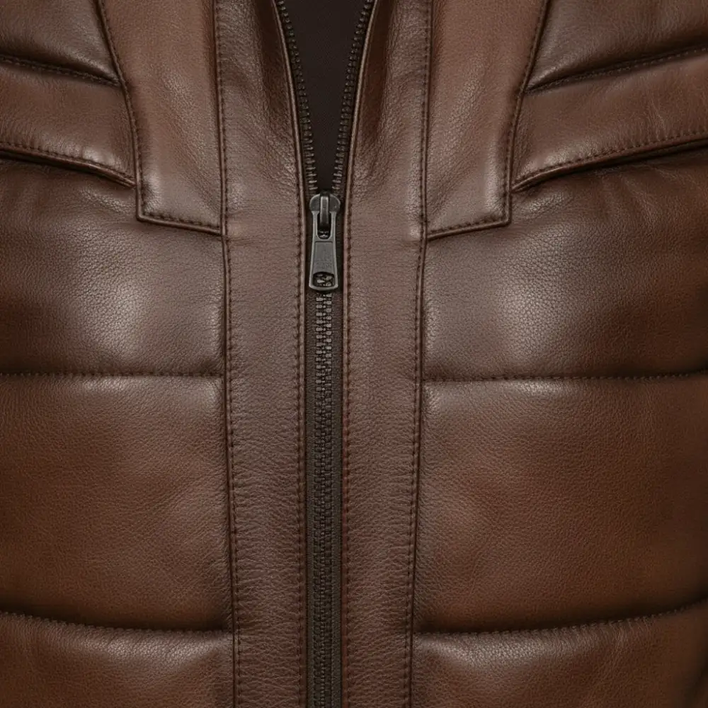 Refined Leather Biker Motorcycle Quilted Jacket