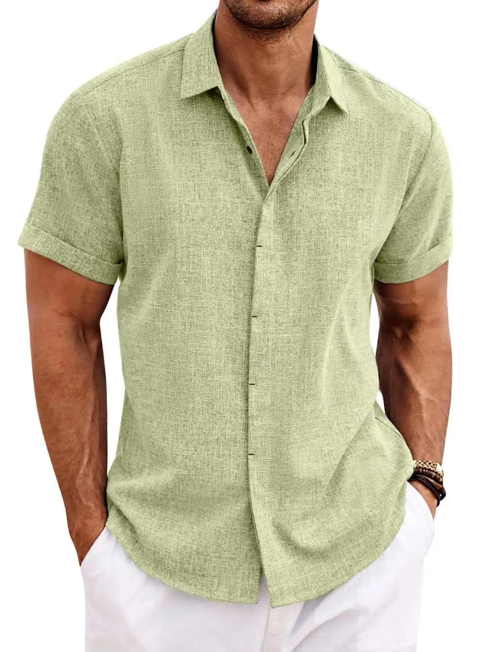 Cotton Linen Short Sleeve Shirt