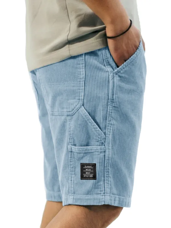 Textured Utility Pocket Relaxed Shorts