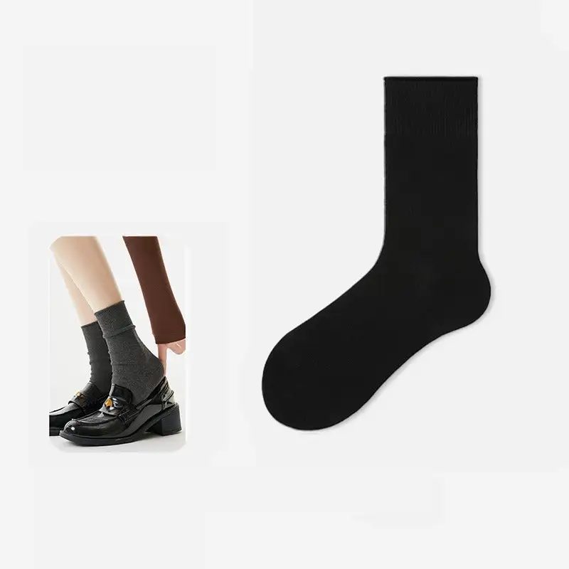 Classic Ribbed Cotton Slouch Crew Socks