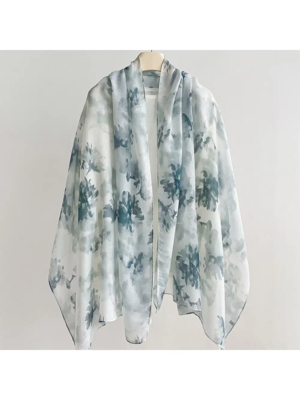 Watercolor Plant Print Summer Wrap Scarf