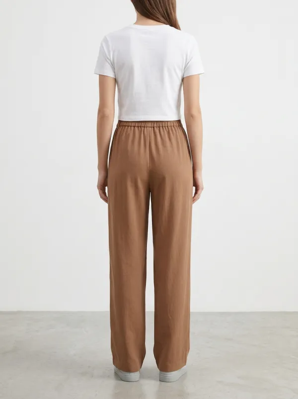 Women's Pressed-Pleat Wide-Leg Trousers