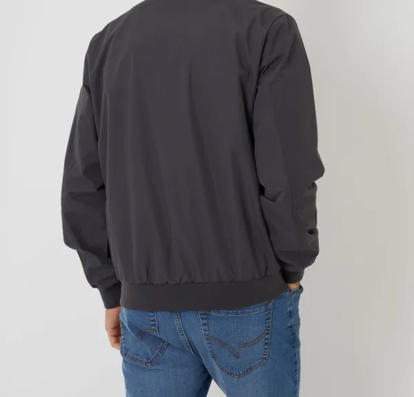 Charcoal Gray Water-Resistant Funnel-Neck Zip Jacket