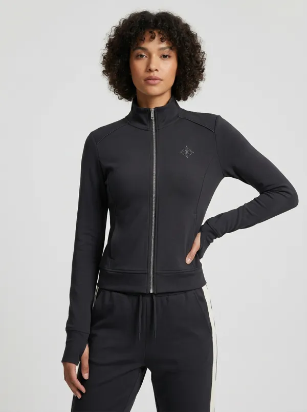 Women's Sporty Blue Side-Stripe Graphic Tracksuit