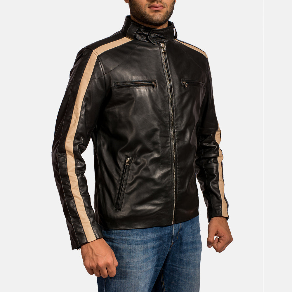 Men's Classic Clean Line Biker Leather Jacket